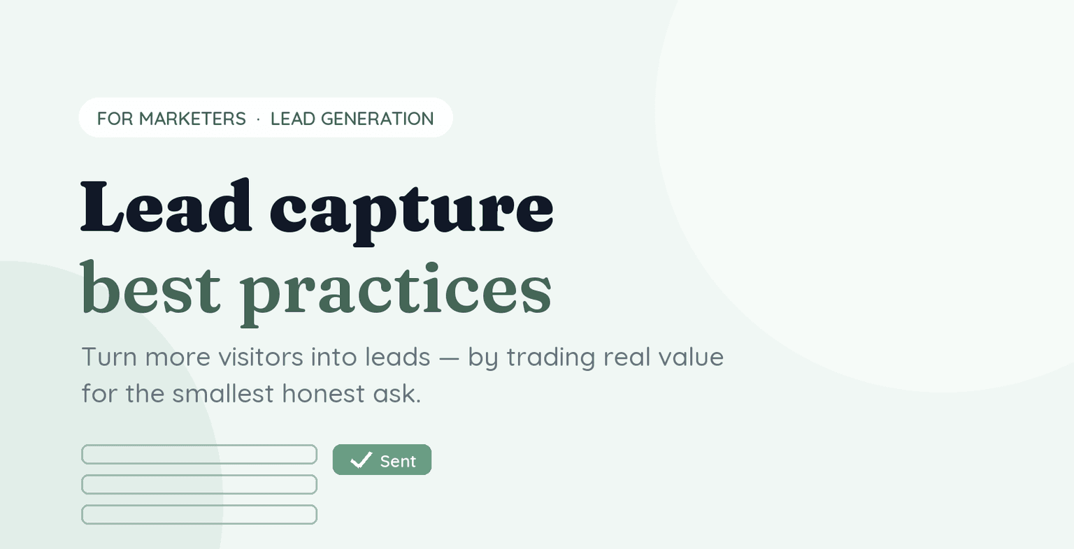 A short lead form trading a clear offer for the smallest honest ask